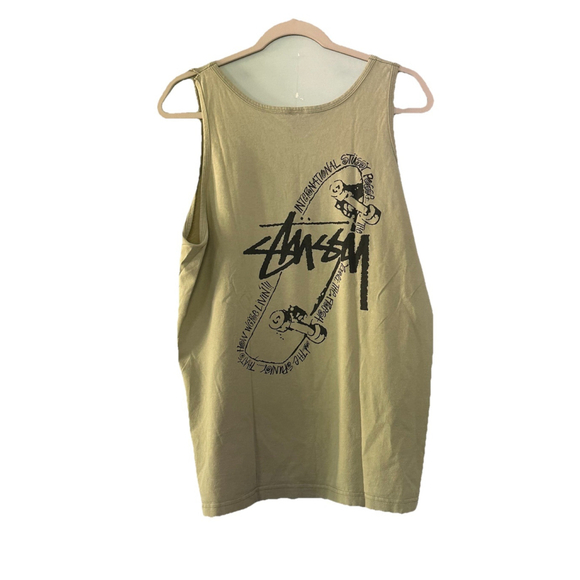 Vintage Stussy SS Logo Graphic Tank Top Shirt Men’s Large Skater Y2K Grunge - Picture 1 of 7